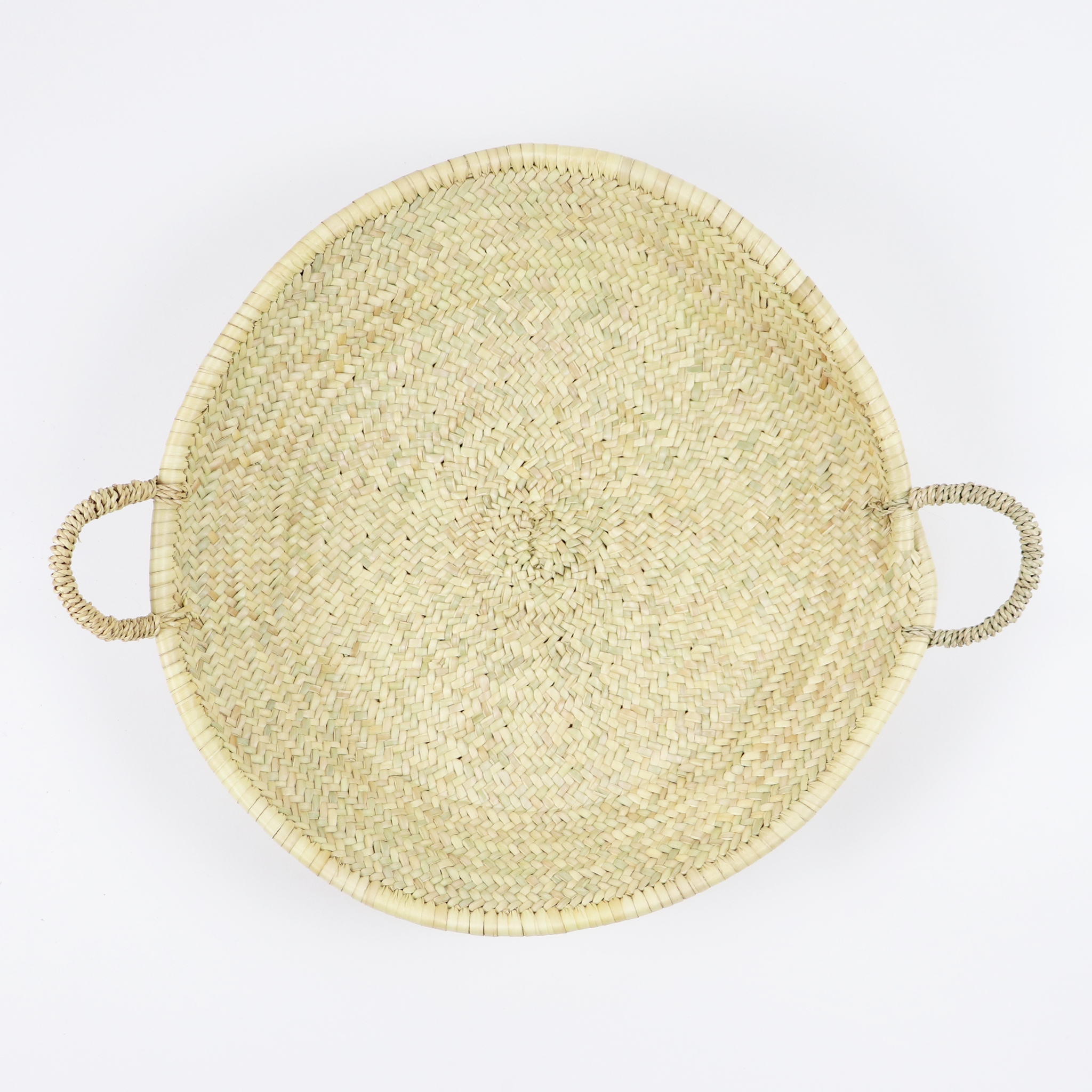Woven tray with handles