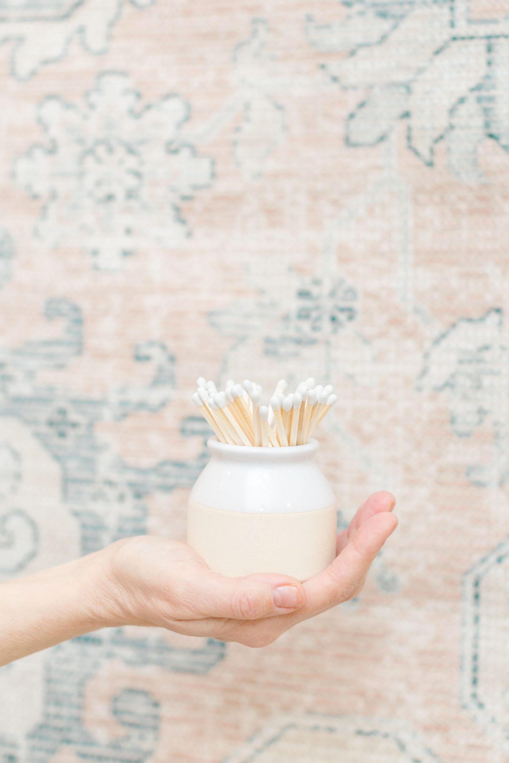 matches in ceramic jar